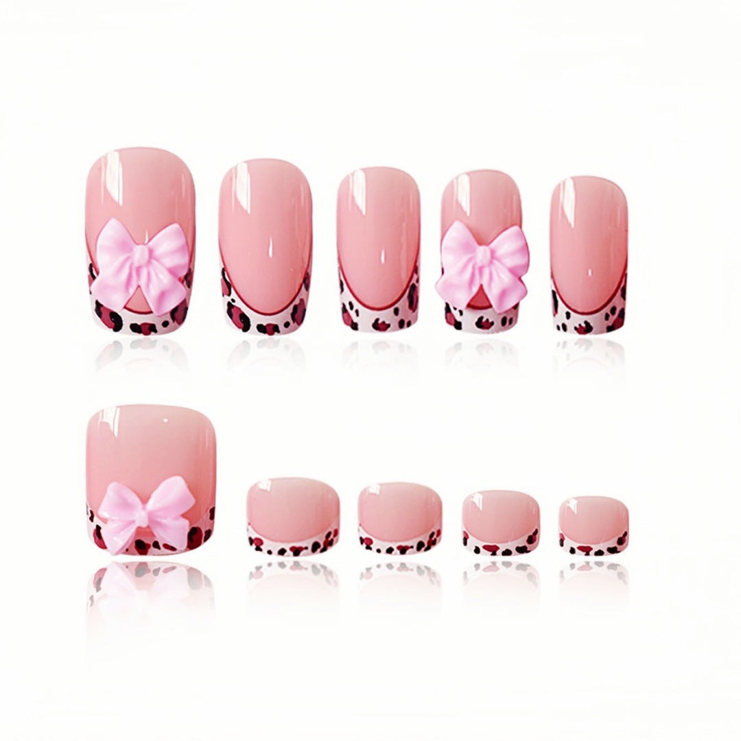 Dekoratives 3D Schleifen Press-On Nagelset Brehn