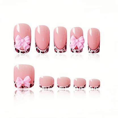 Dekoratives 3D Schleifen Press-On Nagelset Brehn