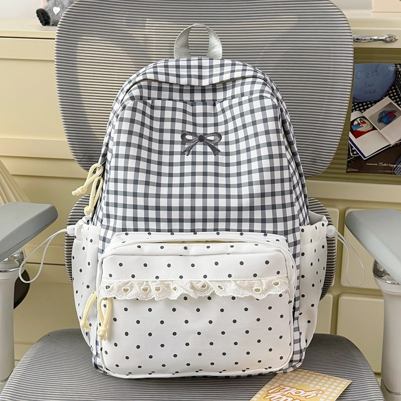 Verspielter Gingham- und Pünktchen-Rucksack Brehn
