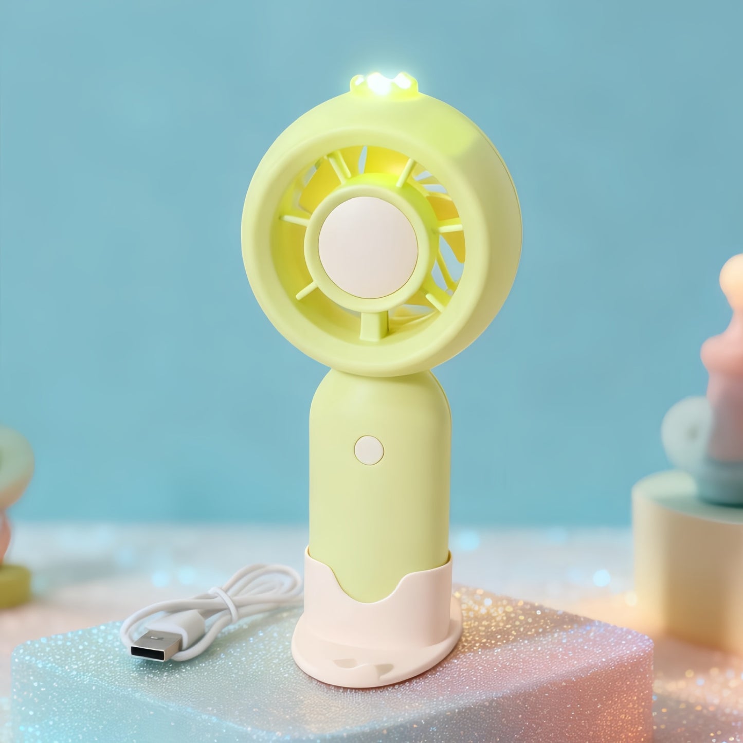 Damen Tragbarer Mini-Lüfter mit LED-Funktion Brehn