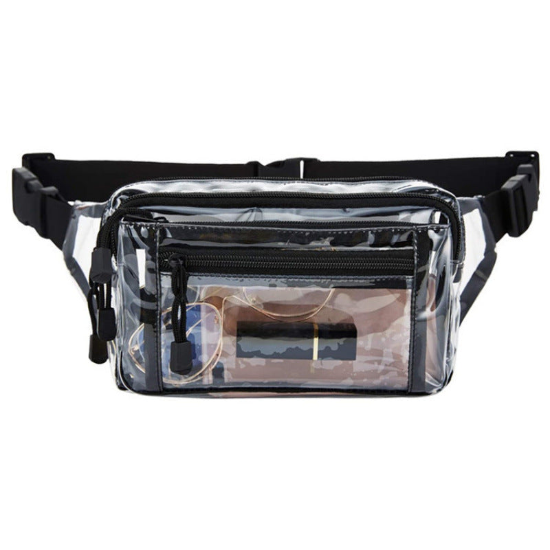Durchsichtige Gürteltasche mit Mehreren Reißverschlussfächern Brehn