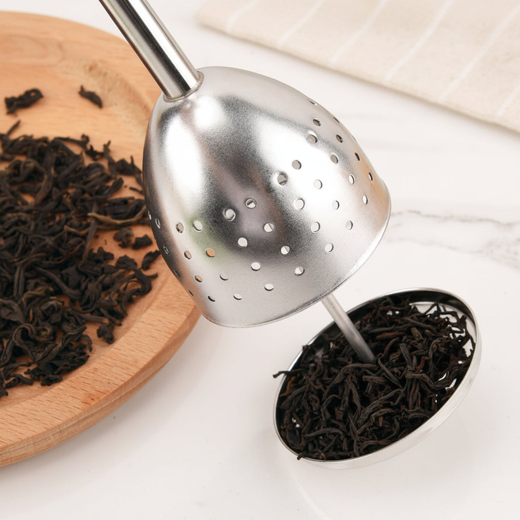 Edelstahl Teesieb mit Zugstange und Feinperforiertem Kapselkopf Für Tassen Brehn