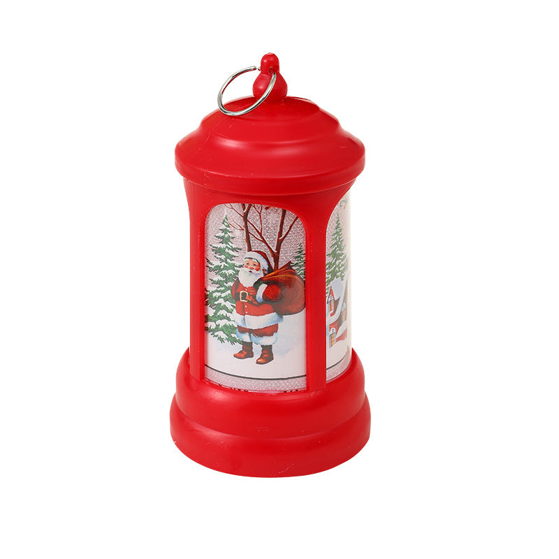 Nostalgische Weihnachtslaterne mit leuchtendem Weihnachtsmann-Motiv Brehn