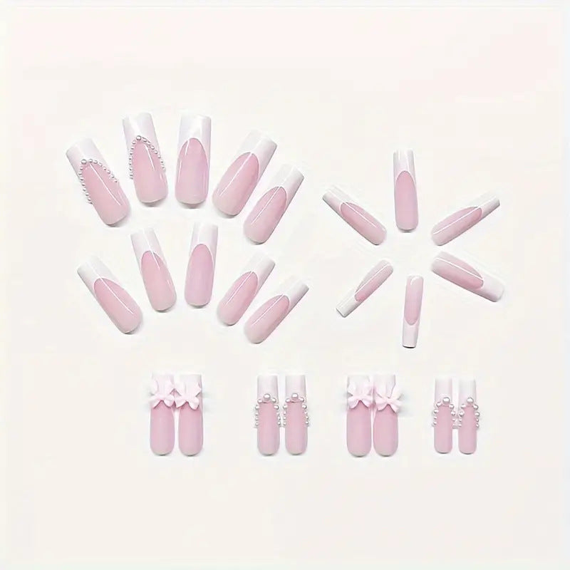 Schleifenverzierte Press-On Nagelset Brehn