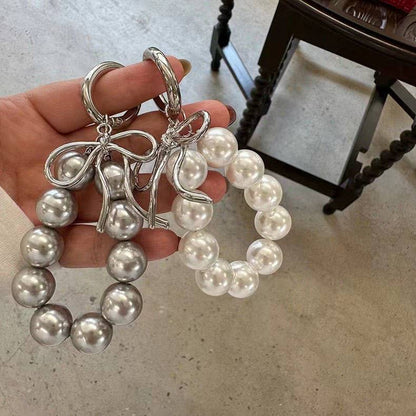 Elegante Perlen- und Silber-Schlüsselanhänger Halter Brehn