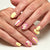 Künstlerische florale und gestreifte Press-On Nagelkunst Brehn