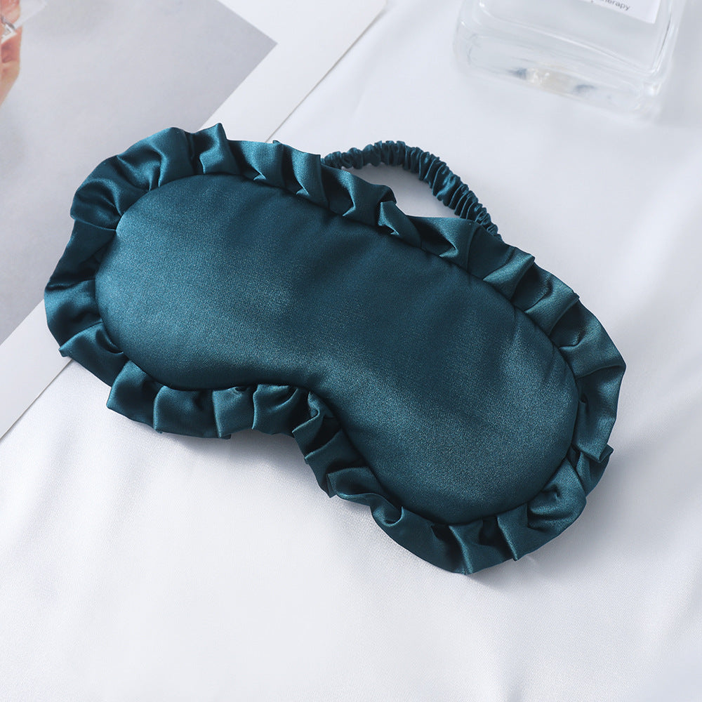 Damen nan seidig-glänzende Augenmaske mit ergonomischer Kontur, volanter Rüschenkante und sanfter Polsterung Brehn