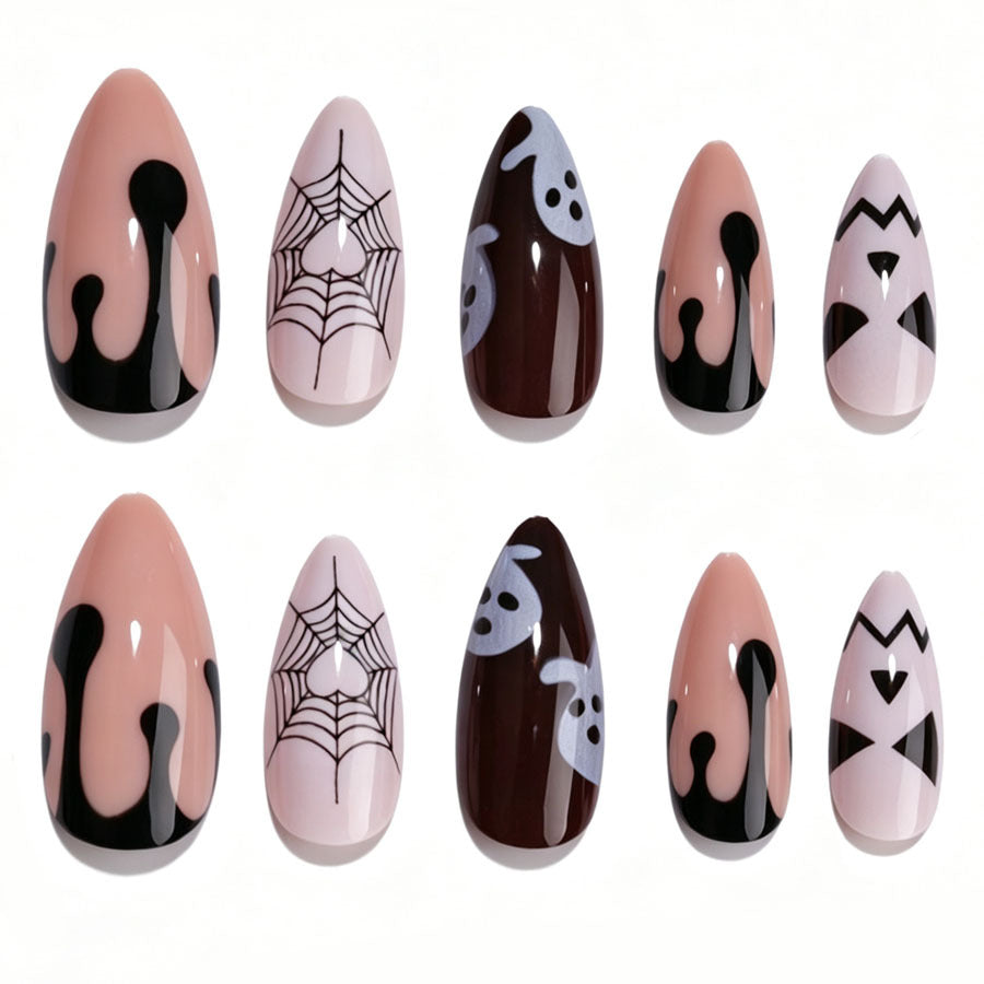 Halloween-Themen Press-On Nagelkunst Set Brehn