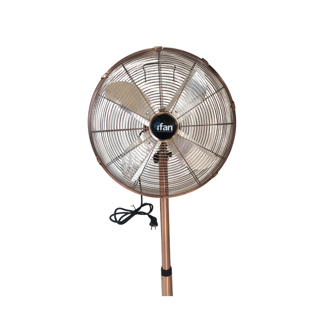 Damen Retro-Standventilator mit verstellbarem Neigungswinkel und autarkem Lüftungssystem Brehn