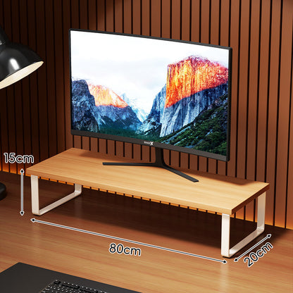 Erhöhter Holzoberfläche Metall Monitorständer mit Unterlage-Regal