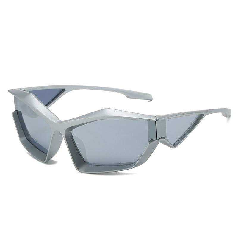 Damen sportliche Performance-Sonnenbrille mit modernem Geometrie-Rahmen Brehn