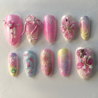Artisanale Druck-Nagelspitzen Set