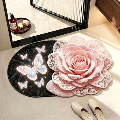 Luxuriöse Blumenmuster-Badematte