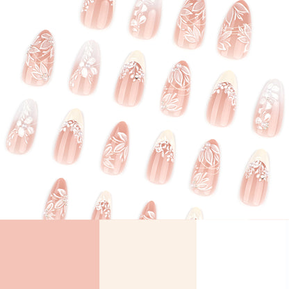 Premium Nagelkunst mit Blumendesign und glitzernden Akzenten Brehn