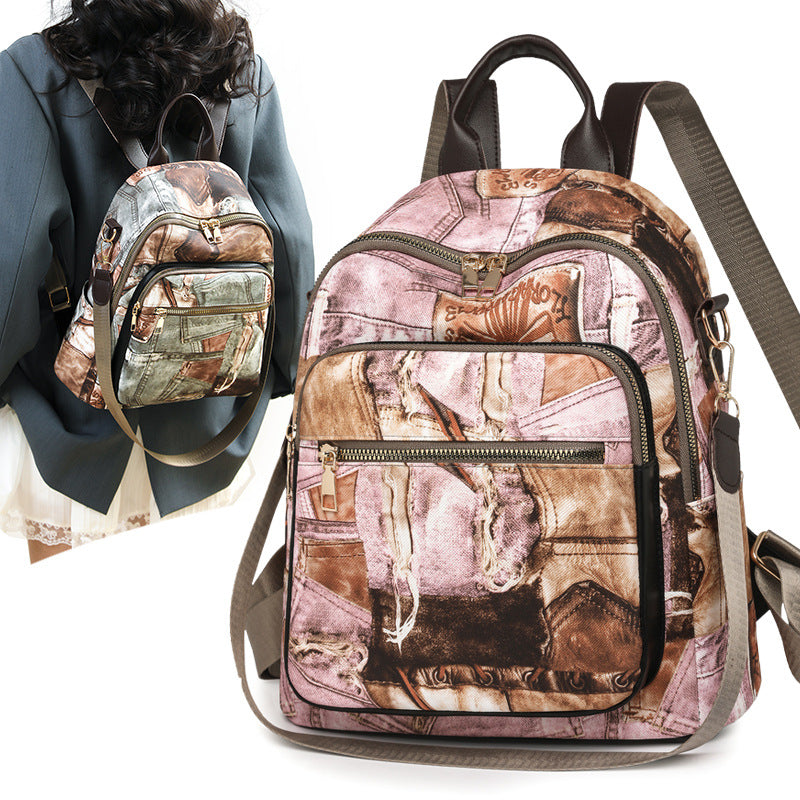 Stylischer Denim-Muster-Rucksack Brehn