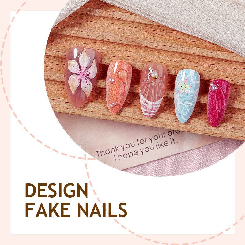 Kunstnagelset mit floralem 3D-Design und Glitzerakzenten Brehn