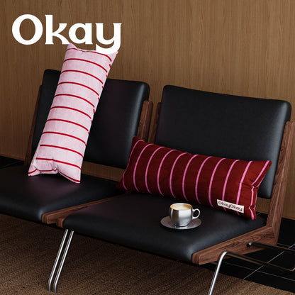 Square Velvet Striped Decorative Throw Pillow with Plush Insert