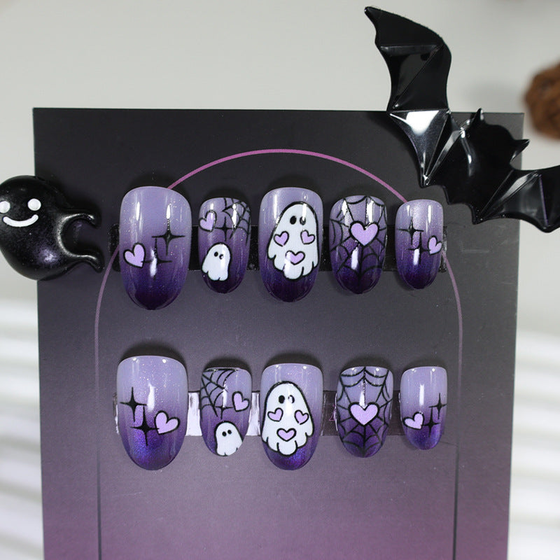 Halloween Kunstnagelset mit Geister- und Spinnenmotiven Brehn