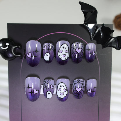 Halloween Kunstnagelset mit Geister- und Spinnenmotiven Brehn