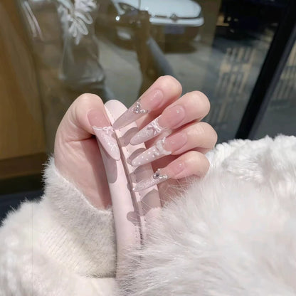 Crystal-Akzent Lange Stiletto Nagelverlängerungen