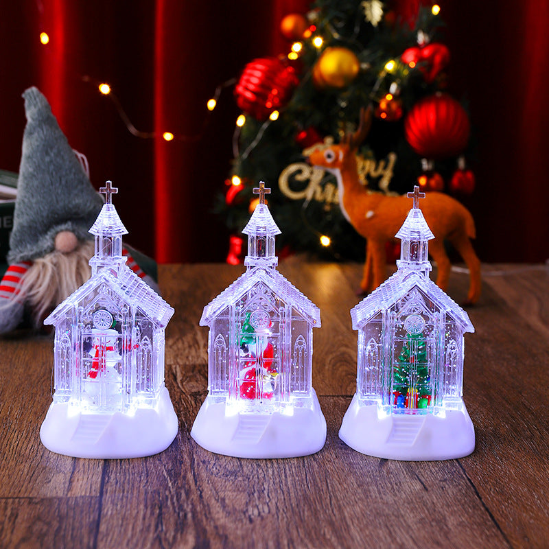 Dekorative Weihnachtslaterne mit Schneemann-Szene Brehn
