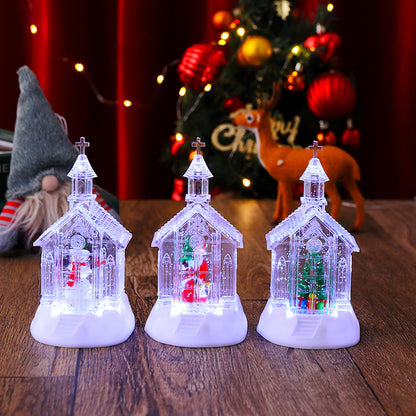 Dekorative Weihnachtslaterne mit Schneemann-Szene Brehn