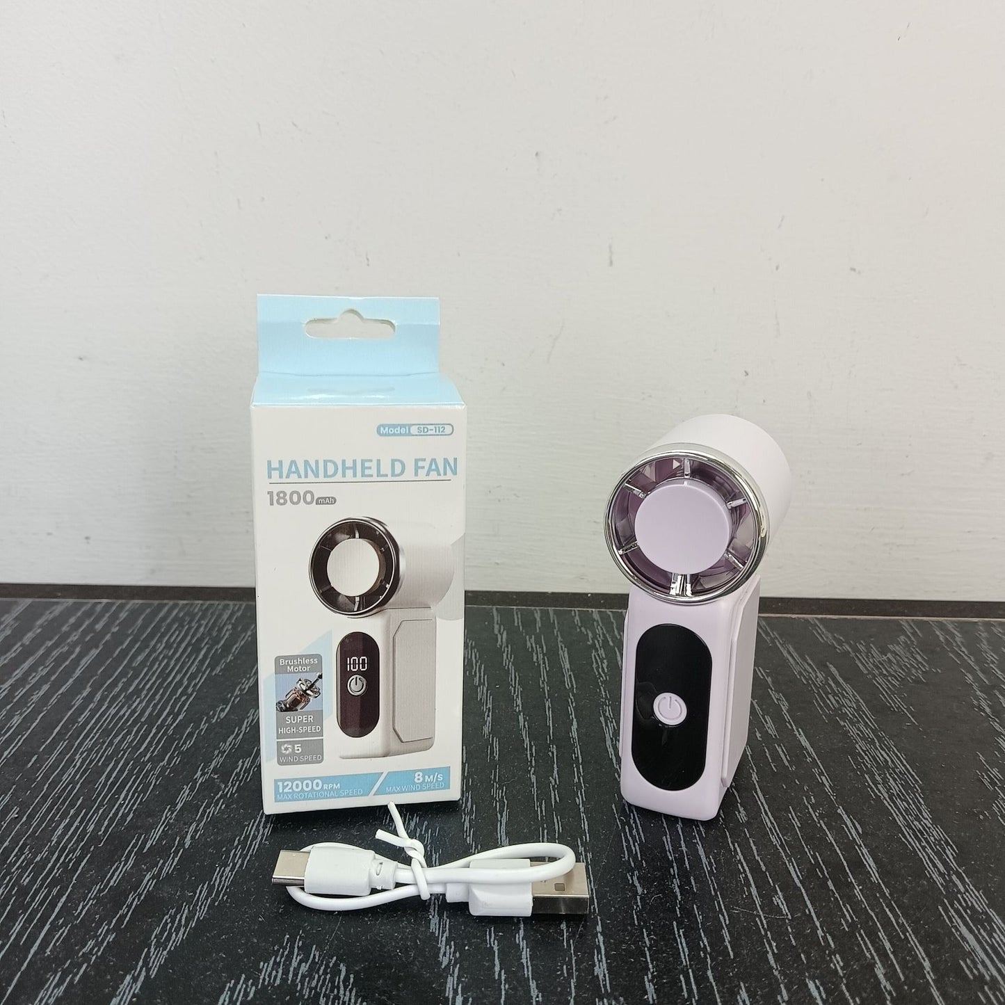 Unisex Tragbarer Handventilator mit digitaler Geschwindigkeitsanzeige Brehn