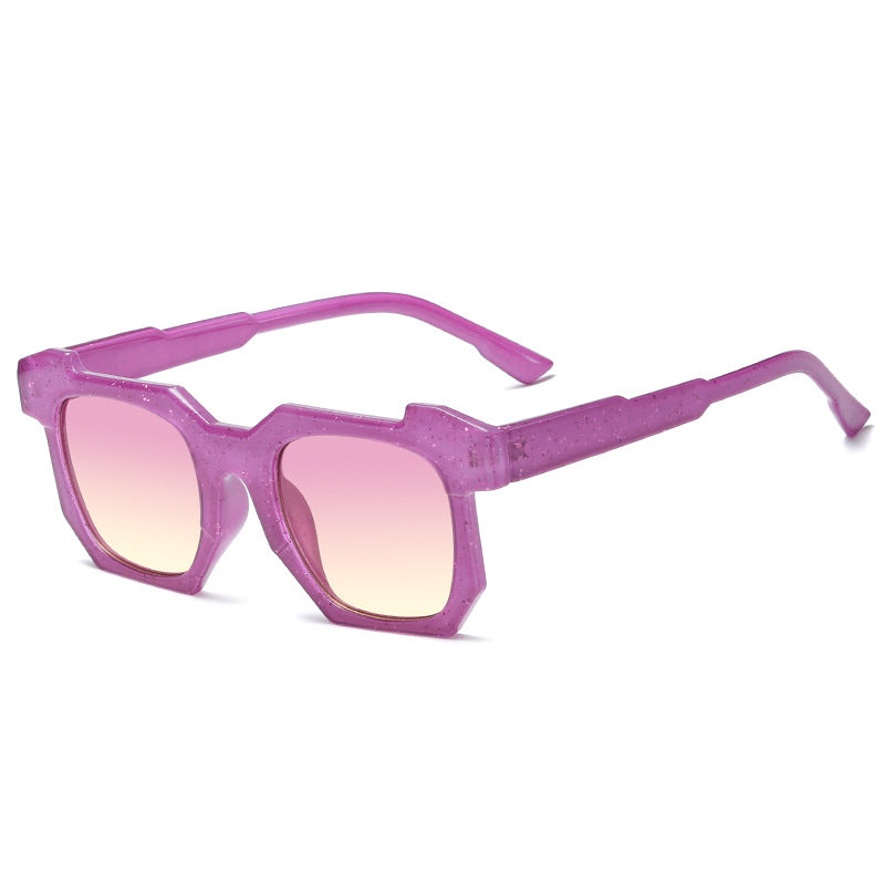 Damen geometrische Sonnenbrille mit markantem, hochwertigem Kunststoffrahmen Brehn