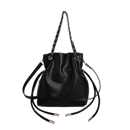 WoChic Lässige Leder Bucket Bag Brehn