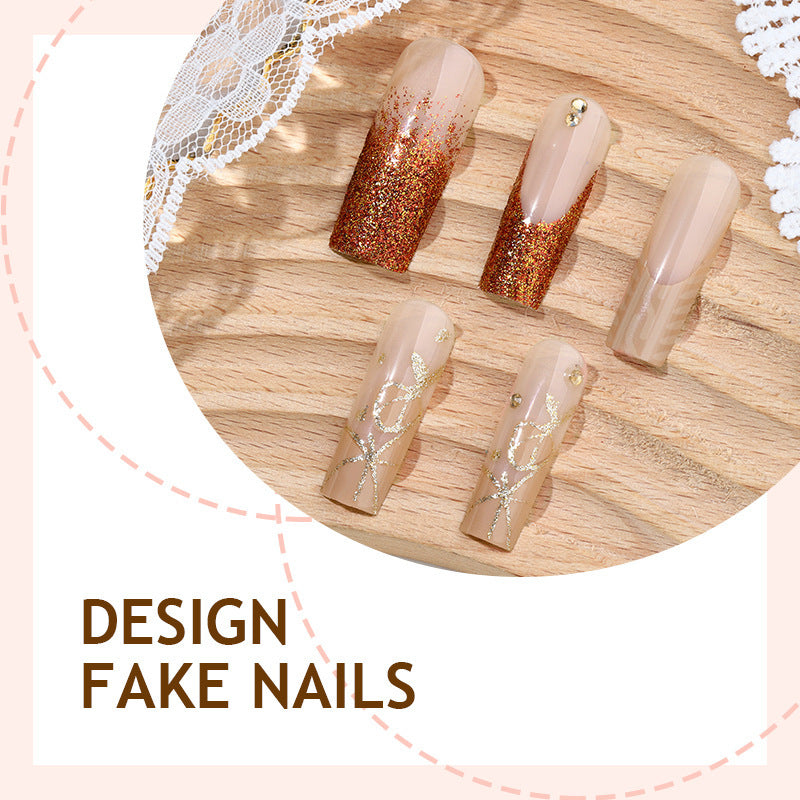 Kunstnagelset mit glamourösen Glitter- und Dekor-Elementen Brehn