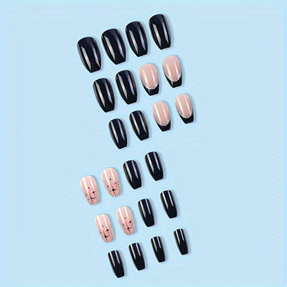 Elegantes, mit Strass verziertes Press-On-Nageldesign