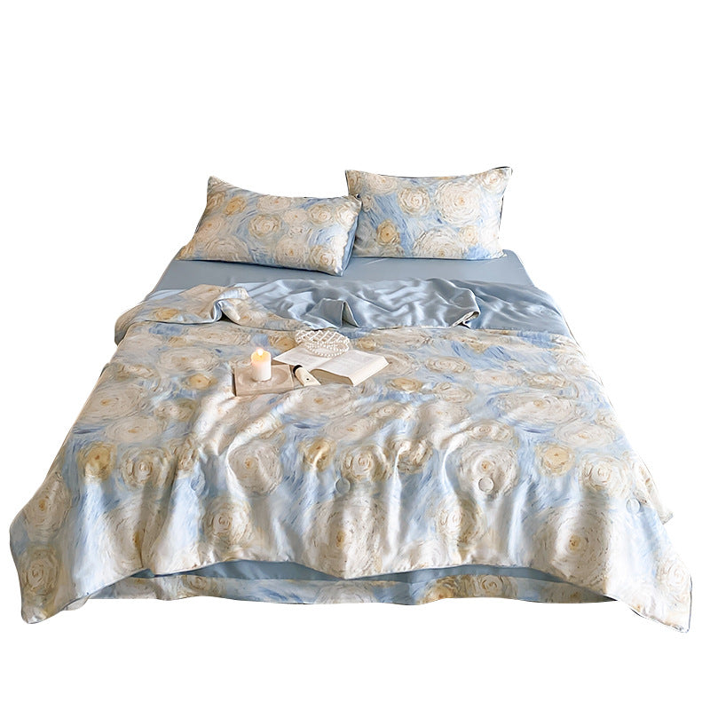 Bettwäsche-Garnitur aus Baumwollsatin mit dezentem Herz-Jacquard und seidig-glänzendem Finish Brehn