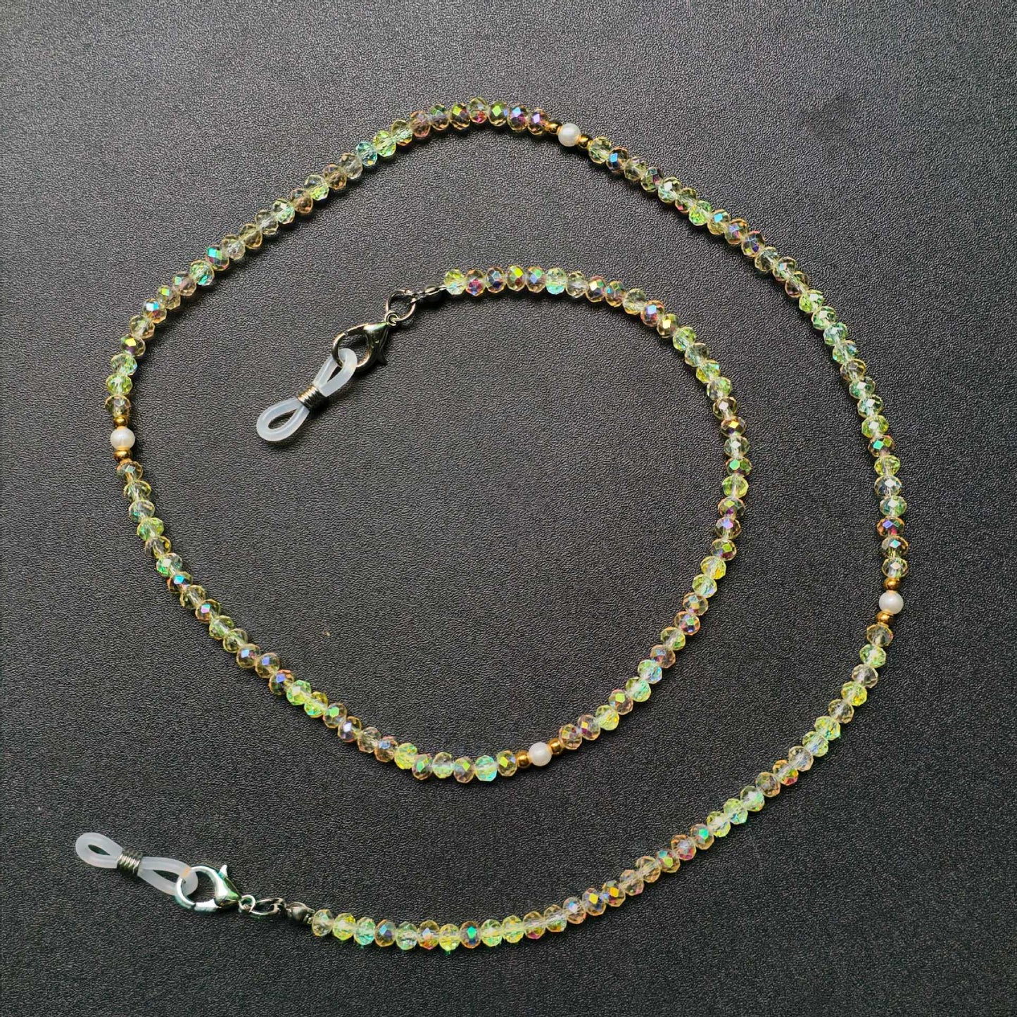 Elegante Brillenhalterkette mit Bunten Perlen Brehn