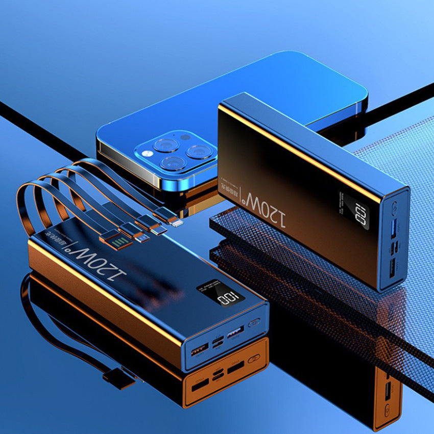 Hochleistungs-Powerbank mit integrierten Schnellladeanschlüssen und LCD-Anzeige Brehn