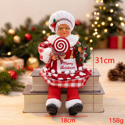 Nostalgische Weihnachtsmann Figur mit Lebkuchen-Keks Brehn
