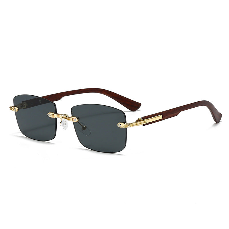 Damen modische quadratische Sonnenbrille mit eleganten Holzakzenten Brehn