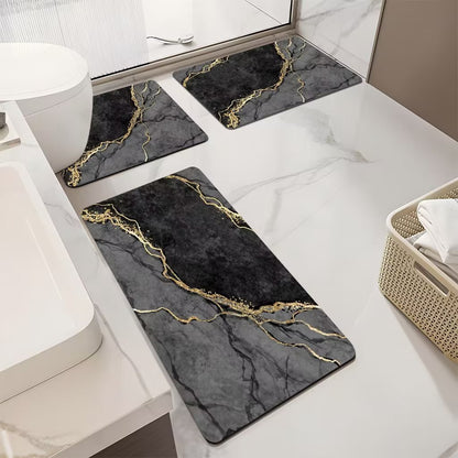 Luxuriöses Marmor-Design Badematten-Set Brehn