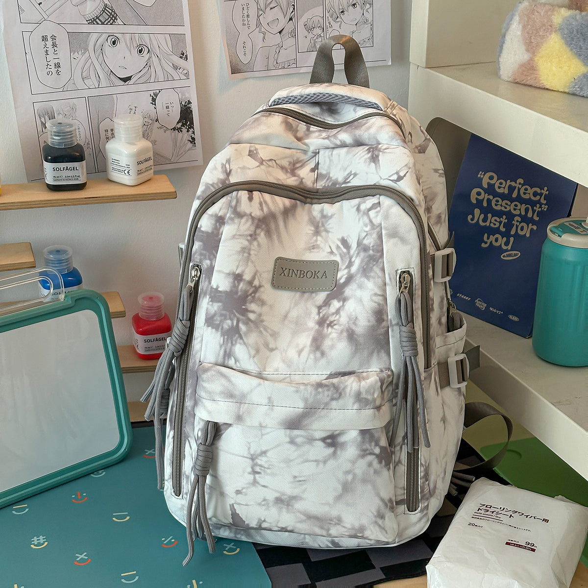 Trendige Marmor-Muster-Rucksack Brehn