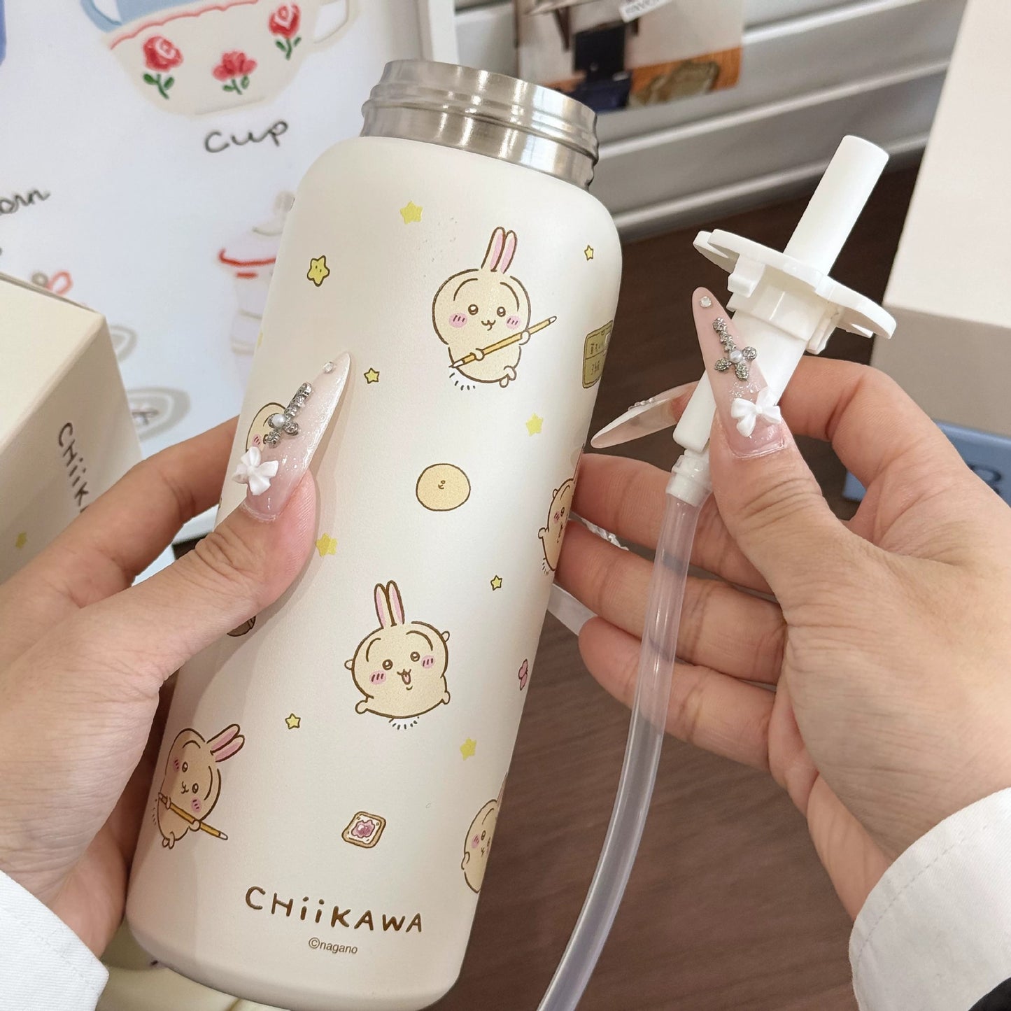 Damen Edelstahl Trinkflasche mit interaktivem Tierkopfdesign Brehn