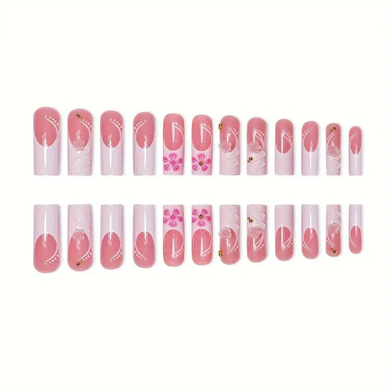 Elegante Blumen Acryl-Nagelkunst Brehn