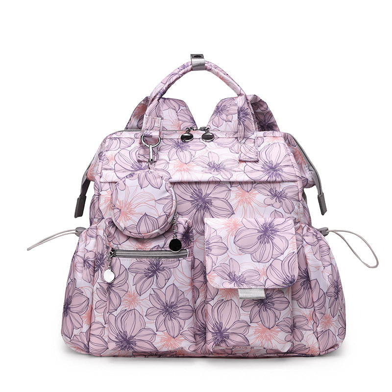 Multi-Taschen Blumen Design Rucksack Brehn