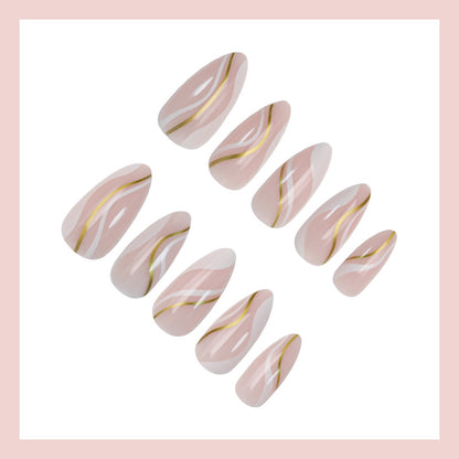 Kunstnagelset mit elegantem Schwung-Design Brehn