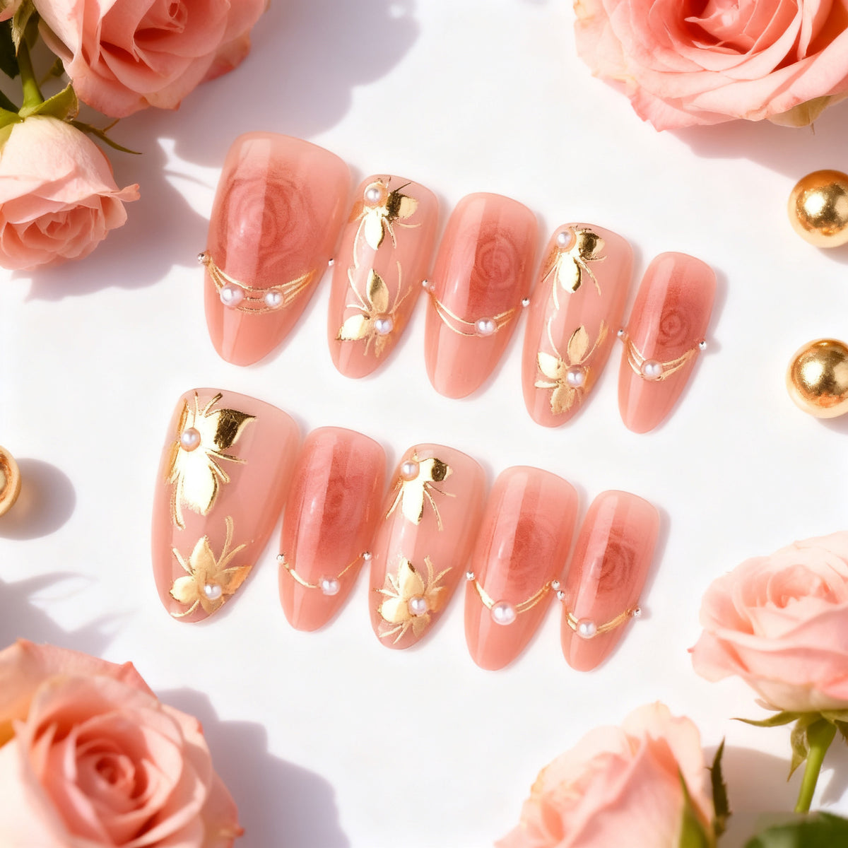 Florales Artisan Press-On Nagelset Brehn