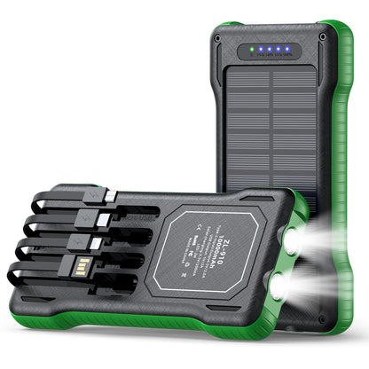 Leistungsstarke Solar Powerbank mit Multifunktionalen Ladekabeln Brehn
