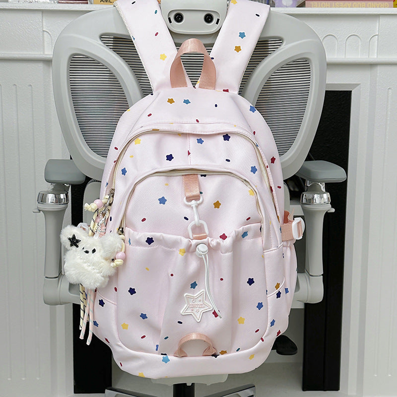 Rucksack mit Buntem Sternenmuster und Vielseitigen Fächern Brehn