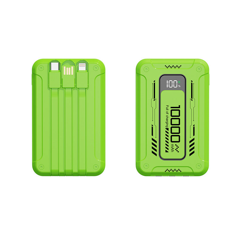 Powerbank mit Integrierten Ladekabeln und Digitaler Ladestandsanzeige Brehn
