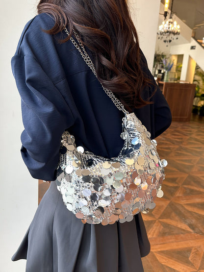 Funkelnde Paillette Hobo-Handtasche