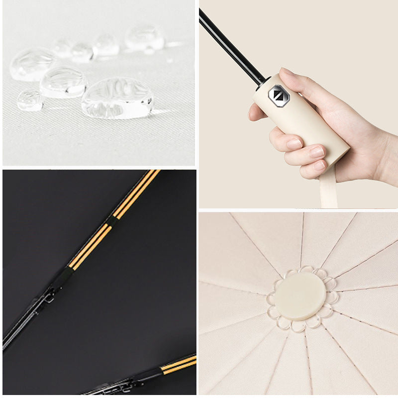Damen Falt-Regenschirm mit robustem Gestell und UV-Schutz Brehn