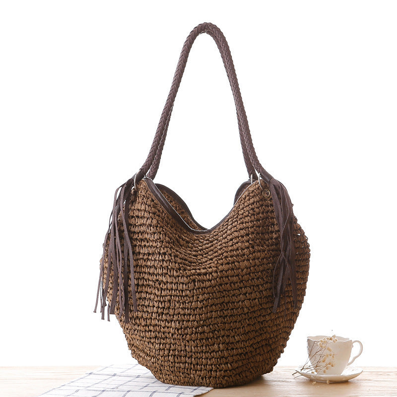 Handgefertigte Strandtasche mit Modischen Fransen Brehn