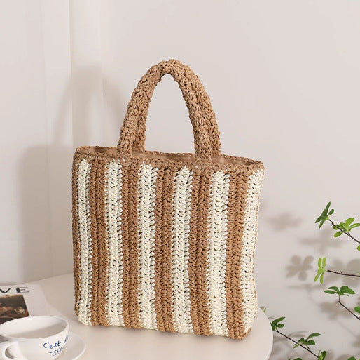 Damen Handgefertigte Strandtasche mit gestreiftem Design Brehn